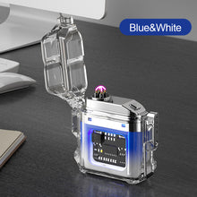 Load image into Gallery viewer, Outdoor Camping Waterproof Lighter USB Rechargeable Lighters Windproof Lighter Electric Flashlight Transparent Plasma ARC
