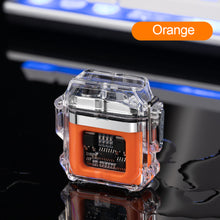 Load image into Gallery viewer, Outdoor Camping Waterproof Lighter USB Rechargeable Lighters Windproof Lighter Electric Flashlight Transparent Plasma ARC
