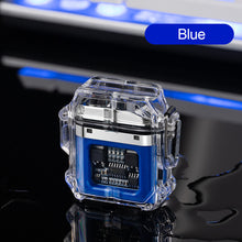 Load image into Gallery viewer, Outdoor Camping Waterproof Lighter USB Rechargeable Lighters Windproof Lighter Electric Flashlight Transparent Plasma ARC
