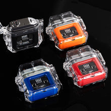 Load image into Gallery viewer, Outdoor Camping Waterproof Lighter USB Rechargeable Lighters Windproof Lighter Electric Flashlight Transparent Plasma ARC
