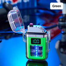 Load image into Gallery viewer, Camping Outdoor Waterproof Lighter USB Rechargeable Lighters Windproof Lighter Electric Flashlight Transparent Plasma ARC
