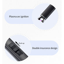 Load image into Gallery viewer, Rechargeable USB Electric Lighter Long Kitchen Gas Stove Lighter Windproof LED Plasma Arc Flameless Candle Outdoor Lighter
