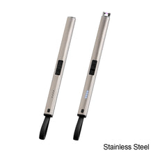 Load image into Gallery viewer, Rechargeable USB Electric Lighter Long Kitchen Gas Stove Lighter Windproof LED Plasma Arc Flameless Candle Outdoor Lighter
