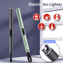 Load image into Gallery viewer, Rechargeable USB Electric Lighter Long Kitchen Gas Stove Lighter Windproof LED Plasma Arc Flameless Candle Outdoor Lighter
