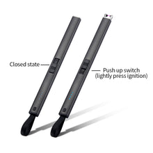 Load image into Gallery viewer, Rechargeable USB Electric Lighter Long Kitchen Gas Stove Lighter Windproof LED Plasma Arc Flameless Candle Outdoor Lighter
