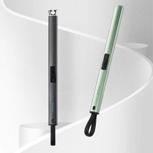 Load image into Gallery viewer, Rechargeable USB Electric Lighter Long Kitchen Gas Stove Lighter Windproof LED Plasma Arc Flameless Candle Outdoor Lighter
