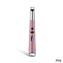 Load image into Gallery viewer, Outdoor Lighters USB Electric Rechargeable Long Kitchen Lighter for Stove Windproof LED Plasma Arc Flameless Candle
