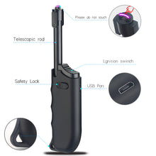 Load image into Gallery viewer, Safety Switch On USB Plasma Rechargeable Adjustable Lighter Suitable For Kitchen Camping Travel
