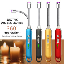 Load image into Gallery viewer, 360° USB Electric Rechargeable Kitchen Long Lighter Suitable for Stove Ignition Windproof LED Plasma Arc Flameless Lighter
