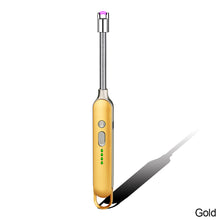 Load image into Gallery viewer, 360° USB Electric Rechargeable Kitchen Long Lighter Suitable for Stove Ignition Windproof LED Plasma Arc Flameless Lighter
