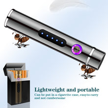 Load image into Gallery viewer, Men's Portable Dual Arc Plasma Charging USB Lighter Mini Metal Windproof Cylindrical Lighter

