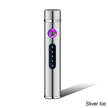Load image into Gallery viewer, Men's Portable Dual Arc Plasma Charging USB Lighter Mini Metal Windproof Cylindrical Lighter
