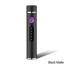 Load image into Gallery viewer, Men's Portable Dual Arc Plasma Charging USB Lighter Mini Metal Windproof Cylindrical Lighter
