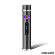 Load image into Gallery viewer, Men's Portable Dual Arc Plasma Charging USB Lighter Mini Metal Windproof Cylindrical Lighter
