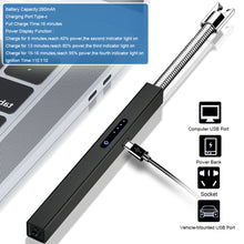 Load image into Gallery viewer, USB Type-C Fast Charging Metal Elbow Electric Arc Ignition Gun Windproof Kitchen Candle Gas Stove Pulse Plasma Lighter
