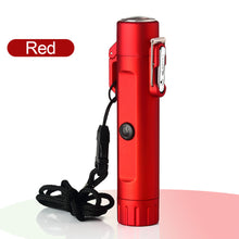 Load image into Gallery viewer, Camping USB Lighter Outdoor Compass Waterproof Electric Double Arc Windproof Portable Torch Lighting Survival Ignition Tool
