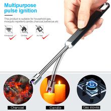 Load image into Gallery viewer, 360° Camping USB Lighter Outdoor Waterproof Electric Double Arc Windproof Portable Survival Ignition Tool
