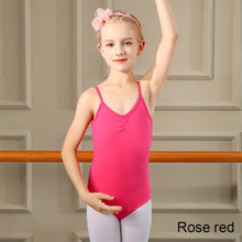 Load image into Gallery viewer, Children's Dance Costume Sleeveless Suspender Jumpsuit Closed Crotch Dance Costume Girls Summer Tight Dance Training Clothes
