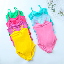 Load image into Gallery viewer, Children's Dance Costume Sleeveless Suspender Jumpsuit Closed Crotch Dance Costume Girls Summer Tight Dance Training Clothes
