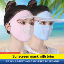 Load image into Gallery viewer, Summer Sunscreen Sunshade Face Shield Outdoor Cycling UV Resistant Sunshade Mask with Brim Lightweight Ice Silk Sunscreen Face Shield
