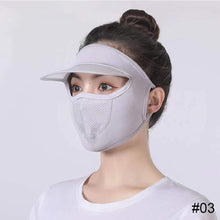Load image into Gallery viewer, Summer Sunscreen Sunshade Face Shield Outdoor Cycling UV Resistant Sunshade Mask with Brim Lightweight Ice Silk Sunscreen Face Shield
