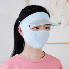 Load image into Gallery viewer, Summer Sunscreen Sunshade Face Shield Outdoor Cycling UV Resistant Sunshade Mask with Brim Lightweight Ice Silk Sunscreen Face Shield
