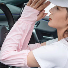 Load image into Gallery viewer, Summer Ice Silk Sunscreen Sleeves Cycling Driving Ultraviolet-proof Sleeves Loose Sunscreen Sleeves Arm Sleeves for Women
