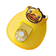 Load image into Gallery viewer, Cute Cartoon Sunscreen with Fan Sunshade Hat Parent Child Summer Sun Hat USB Charging Outdoor Sunscreen Cap
