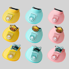 Load image into Gallery viewer, Cute Cartoon Sunscreen with Fan Sunshade Hat Parent Child Summer Sun Hat USB Charging Outdoor Sunscreen Cap
