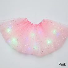 Load image into Gallery viewer, Children's LED Glowing Skirt Fluffy Skirt Soft Elastic Half Skirt Multicolored Glow Mesh Skirt for Girls
