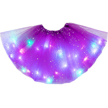 Load image into Gallery viewer, Children's LED Glowing Skirt Fluffy Skirt Soft Elastic Half Skirt Multicolored Glow Mesh Skirt for Girls
