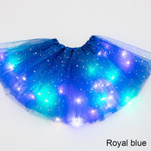 Load image into Gallery viewer, Children's LED Glowing Skirt Fluffy Skirt Soft Elastic Half Skirt Multicolored Glow Mesh Skirt for Girls
