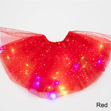 Load image into Gallery viewer, Children's LED Glowing Skirt Fluffy Skirt Soft Elastic Half Skirt Multicolored Glow Mesh Skirt for Girls
