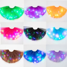Load image into Gallery viewer, Children's LED Glowing Skirt Fluffy Skirt Soft Elastic Half Skirt Multicolored Glow Mesh Skirt for Girls
