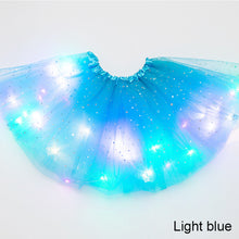 Load image into Gallery viewer, Children's LED Glowing Skirt Fluffy Skirt Soft Elastic Half Skirt Multicolored Glow Mesh Skirt for Girls
