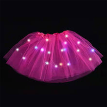 Load image into Gallery viewer, Children's LED Glowing Skirt Fluffy Skirt Soft Elastic Half Skirt Multicolored Glow Mesh Skirt for Girls
