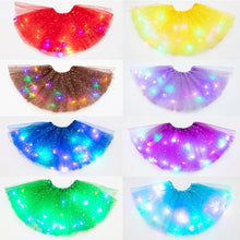 Load image into Gallery viewer, Children's LED Glowing Skirt Fluffy Skirt Soft Elastic Half Skirt Multicolored Glow Mesh Skirt for Girls
