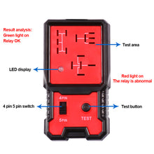 Load image into Gallery viewer, Universal 12V Automotive Electronic Relay Tester Battery Checker LED Indicator Light Car Relay Tester Auto Diagnostic Tools
