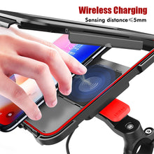 Load image into Gallery viewer, Bicycle Phone Holder Electric Motorcycle With Wireless Charging Waterproof Phone Holder Takeaway Navigation Holder
