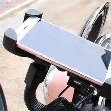 Load image into Gallery viewer, Motorcycle Scooter with USB Rechargeable Car Charging Source Navigation GPS Mobile Phone Bracket Motorcycle Charging Bracket
