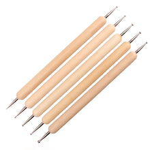 Load image into Gallery viewer, 5pcs/set Reusable Pottery Sculpting Pen Wooden Polymer Clay Ceramic Modeling Making Tools Embossing Ball Styluses Tool Kits
