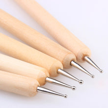 Load image into Gallery viewer, 5pcs/set Reusable Pottery Sculpting Pen Wooden Polymer Clay Ceramic Modeling Making Tools Embossing Ball Styluses Tool Kits
