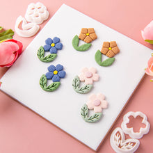 Load image into Gallery viewer, Flower Leaves Polymer Clay Earring Cutter Cutting Mold DIY Plants Earrings Jewelry Pendant Embossing Making Tool
