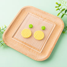 Load image into Gallery viewer, Acrylic DIY Polymer Clay Texture Stamp Pad Embossing Art Clay Pottery Ceramic Stencils Earring Jewelry Flower/Leaf Pattern Template Mould
