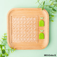 Load image into Gallery viewer, Acrylic DIY Polymer Clay Texture Stamp Pad Embossing Art Clay Pottery Ceramic Stencils Earring Jewelry Flower/Leaf Pattern Template Mould
