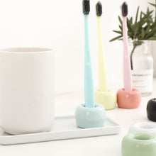 Load image into Gallery viewer, Creative Bathroom Ceramic Toothbrush Holder Portable Mini Macaron Colors Brush Stand Shelf Base Storage Rack Bathroom Tool
