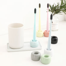 Load image into Gallery viewer, Creative Bathroom Ceramic Toothbrush Holder Portable Mini Macaron Colors Brush Stand Shelf Base Storage Rack Bathroom Tool
