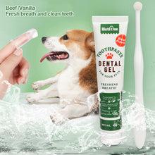 Load image into Gallery viewer, Pet Cat Dog Toothbrush and Toothpaste Set for Teeth Cleaning Beet/Vanilla Toothpaste Finger Toothbrush Tongue Cleaning Pet Accessories
