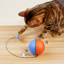 Load image into Gallery viewer, Cat Automatic Running Ball with Mouse Toy Pet Electric Rolling Ball Toys Kittern Self Playing Simulation Mouse Toy Moving Sumulated Rat Toy for Cat
