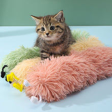 Load image into Gallery viewer, Cat Plush Strip Pillow with Catnip Caterpillar Shape Cat Teaser Toys Ringing Paper Pet Kitten Companion Toy
